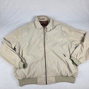 Weatherproof Jacket Mens Large Beige Outdoors Coat Full Zip Pockets Solid Sz L